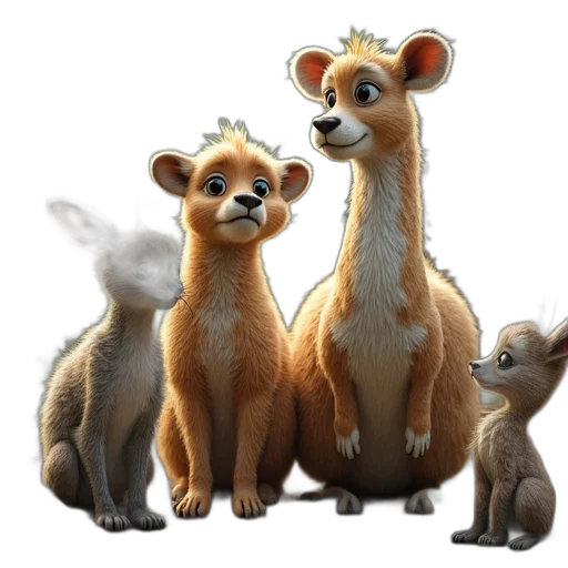 staff, animal, concept art, 3d render transparent PNG cut-out