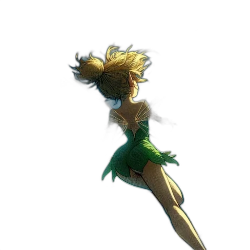dress, hair, staff, concept art transparent PNG cut-out