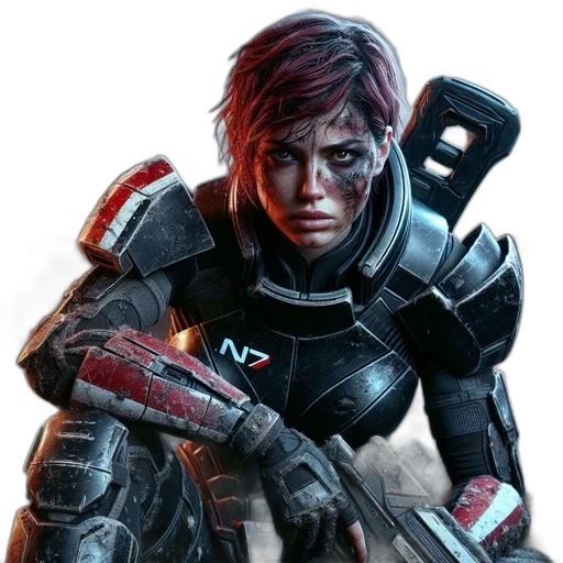 weapon, face, concept art, cyberpunk transparent PNG cut-out