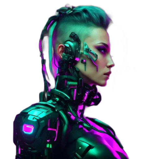 robot, face, cyberpunk, concept art transparent PNG cut-out