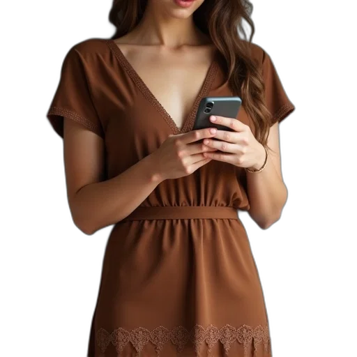 dress, jewelry, staff, photorealistic transparent PNG cut-out