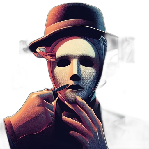 mask, face, hat, photorealistic transparent PNG cut-out