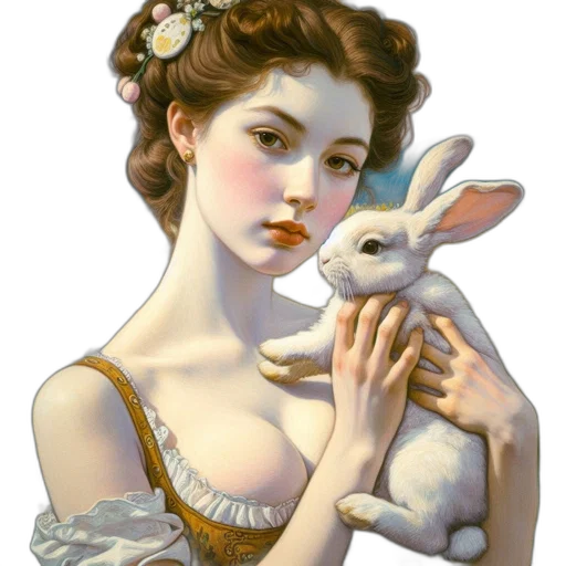 dress, jewelry, animal, fantasy art transparent PNG cut-out