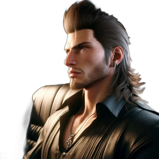 hair, face, jacket, dragon transparent PNG cut-out