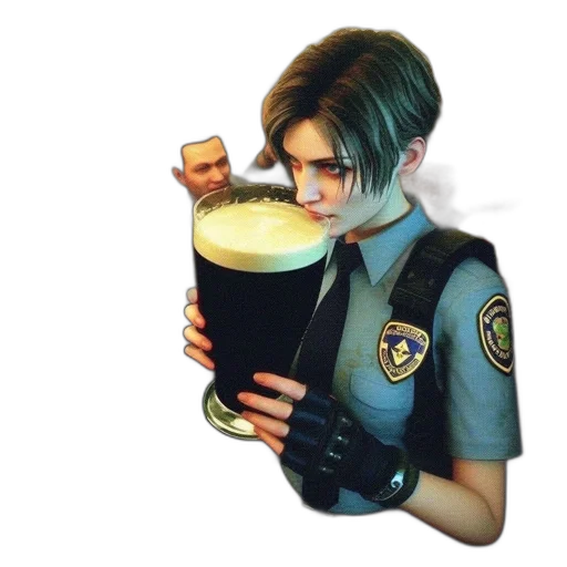 weapon, jacket, staff, face transparent PNG cut-out