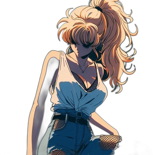dress, staff, hair, weapon transparent PNG cut-out