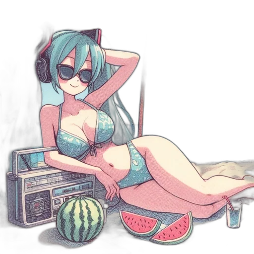 robot, vaporwave, pixel art, anime transparent PNG cut-out