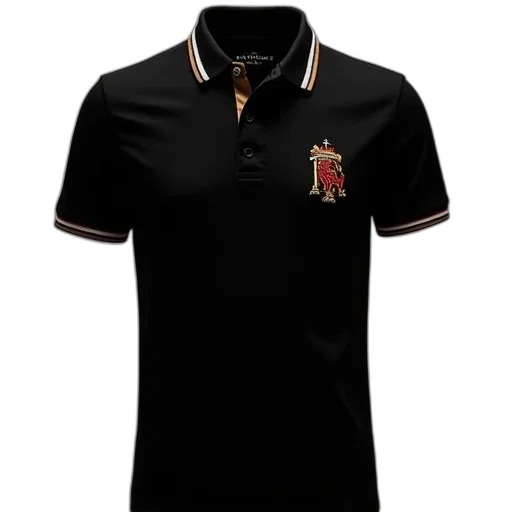 3d render, black, cotton, polo transparent PNG cut-out
