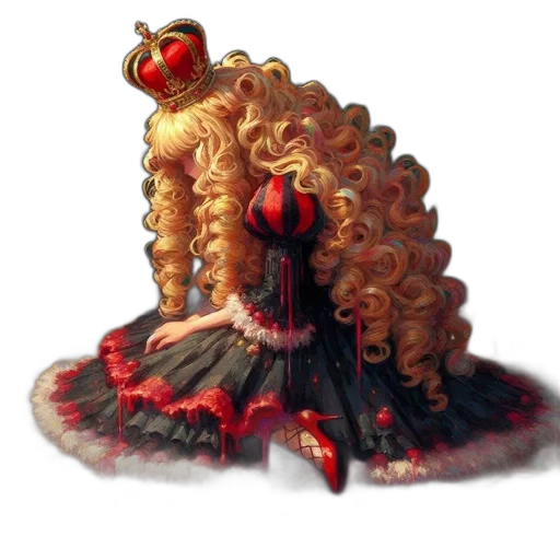 hair, dress, crown, creature transparent PNG cut-out