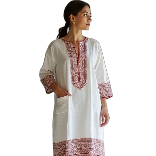 dress, women, cotton, kurta transparent PNG cut-out