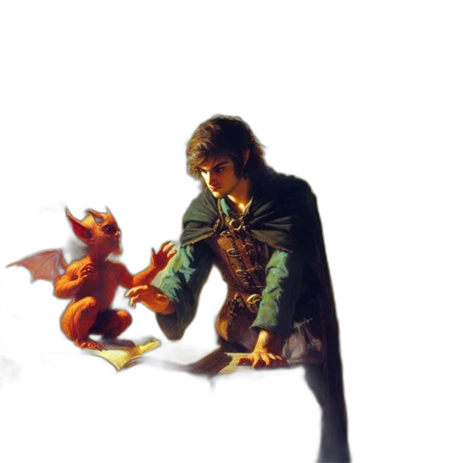 dragon, staff, fantasy art, concept art transparent PNG cut-out