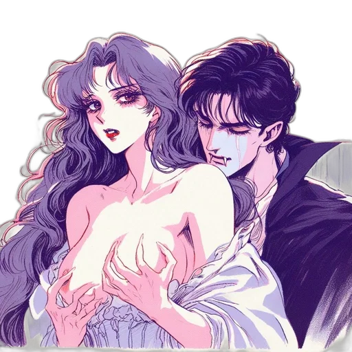 vaporwave, fantasy art, watercolor, cyberpunk transparent PNG cut-out