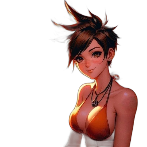 staff, dress, face, jewelry transparent PNG cut-out