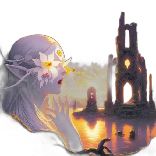 mask, concept art, fantasy art, watercolor transparent PNG cut-out