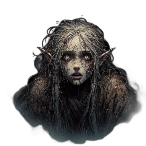 creature, face, hair, mask transparent PNG cut-out
