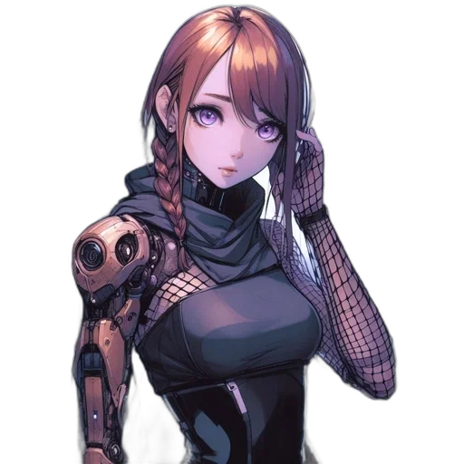 robot, dress, weapon, staff transparent PNG cut-out