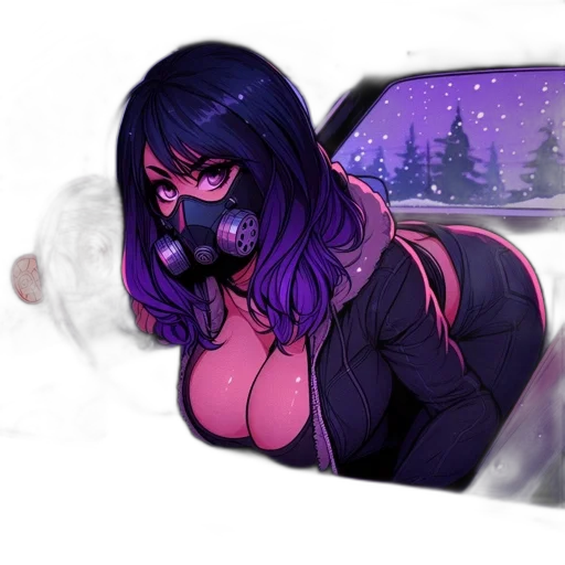 mask, concept art, cyberpunk, fantasy art transparent PNG cut-out