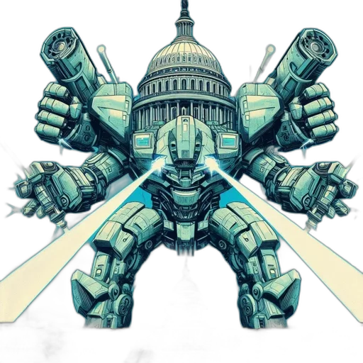 robot, weapon, concept art, comic book art transparent PNG cut-out