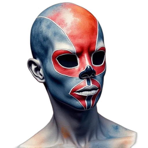 mask, face, concept art, photorealistic transparent PNG cut-out