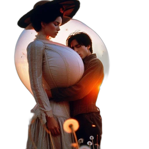 dress, hat, umbrella, fire transparent PNG cut-out