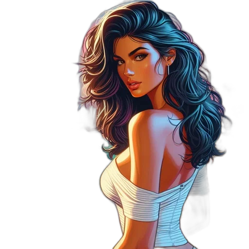 dress, comic book art, cartoon, concept art transparent PNG cut-out