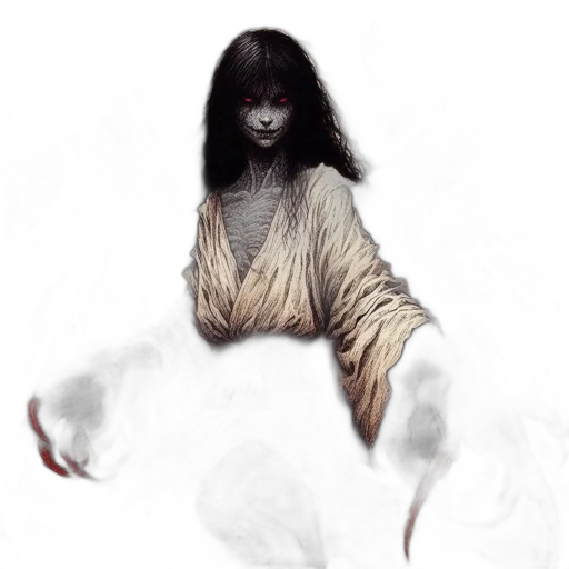 dress, creature, mask, hair transparent PNG cut-out