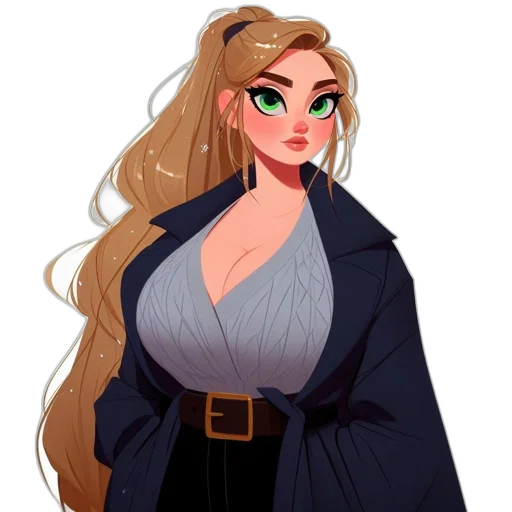 dress, staff, jacket, fantasy art transparent PNG cut-out