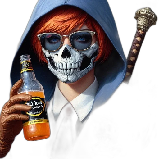 bottle, jacket, weapon, mask transparent PNG cut-out