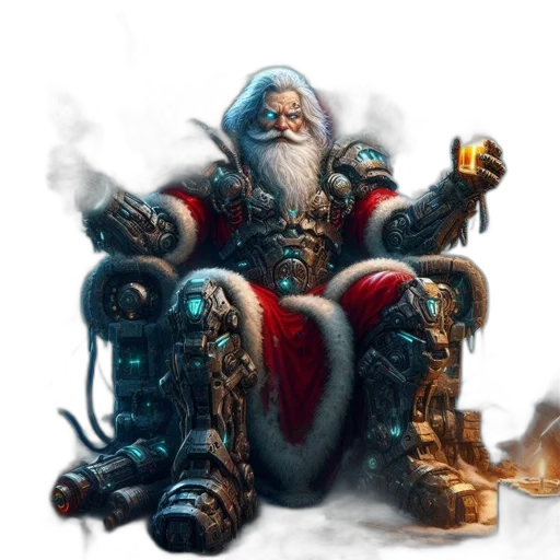 concept art, fantasy art, futuristic, santa transparent PNG cut-out