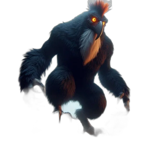 creature, animal, staff, hair transparent PNG cut-out