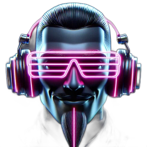 mask, cyberpunk, vaporwave, concept art transparent PNG cut-out
