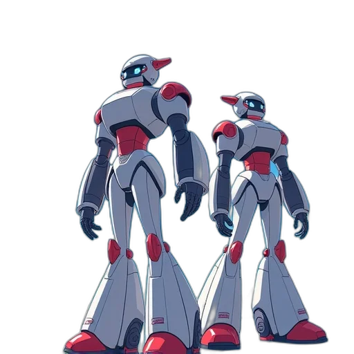 robot, concept art, 3d render, pixel art transparent PNG cut-out