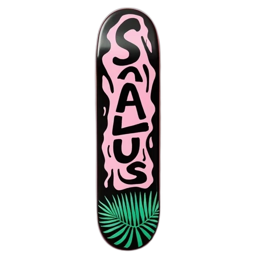 vaporwave, skateboard, deck, black transparent PNG cut-out