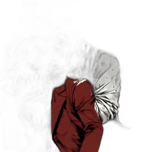 jacket, mask, creature, hair transparent PNG cut-out