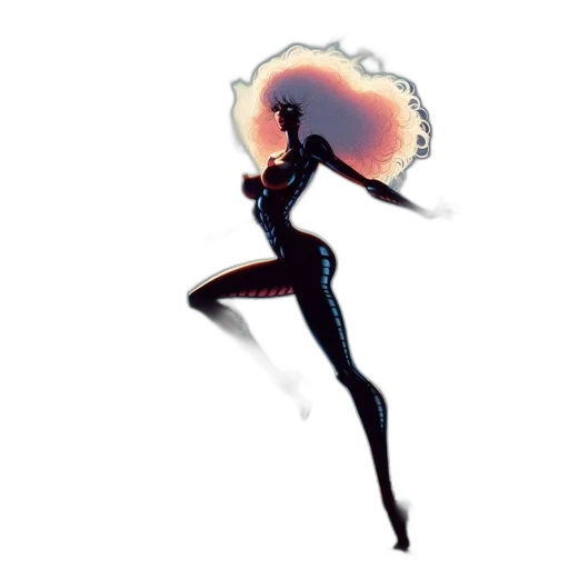 hair, staff, creature, robot transparent PNG cut-out