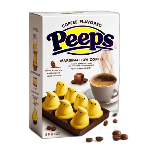 food, coffee-flavored, peeps, marshmallow transparent PNG cut-out