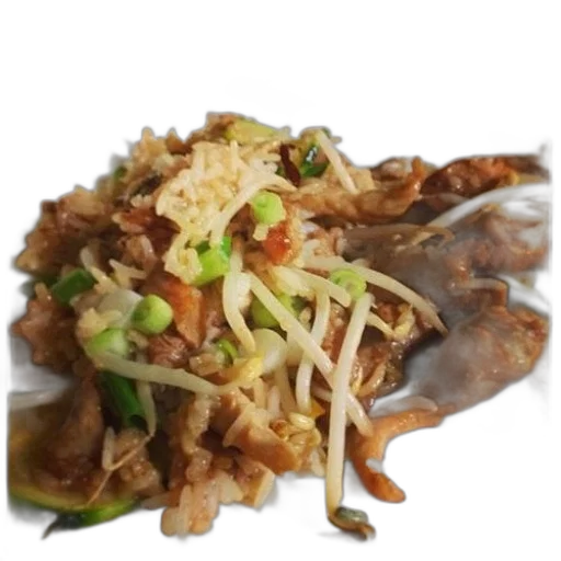 food, photorealistic, plate, rice transparent PNG cut-out