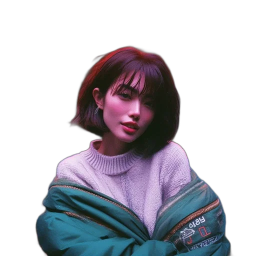 jacket, face, dress, creature transparent PNG cut-out