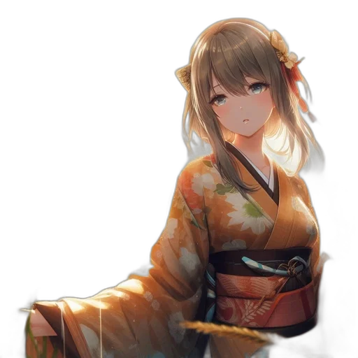 dress, staff, weapon, flower transparent PNG cut-out