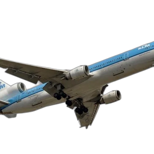 3d render, photorealistic, klm, airplane transparent PNG cut-out