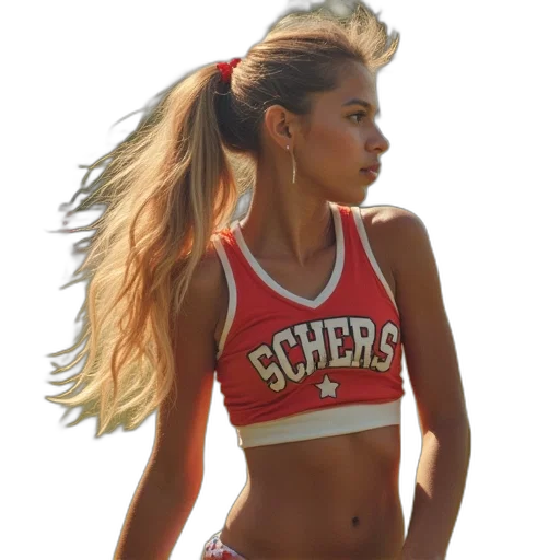 hair, red, cheerleading, camp transparent PNG cut-out