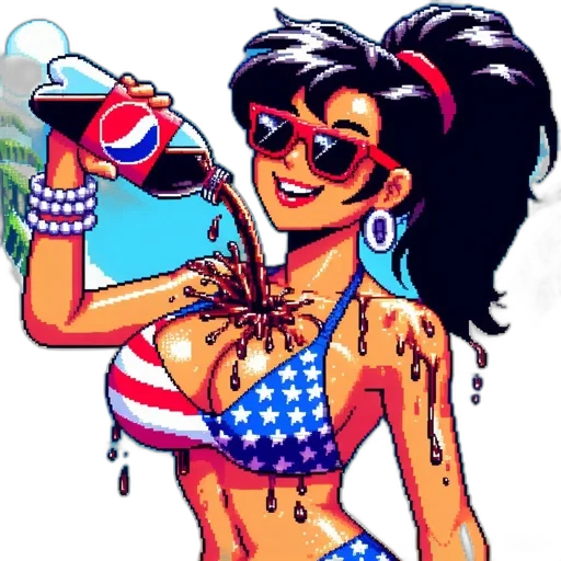 bottle, vaporwave, comic book art, cartoon transparent PNG cut-out