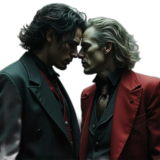 jacket, red, dark, jekyll transparent PNG cut-out