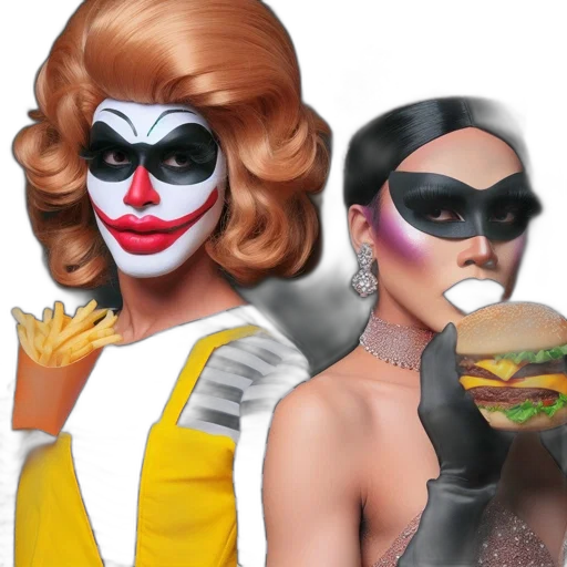 mask, concept art, two, performers transparent PNG cut-out