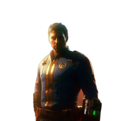 jacket, staff, face, weapon transparent PNG cut-out