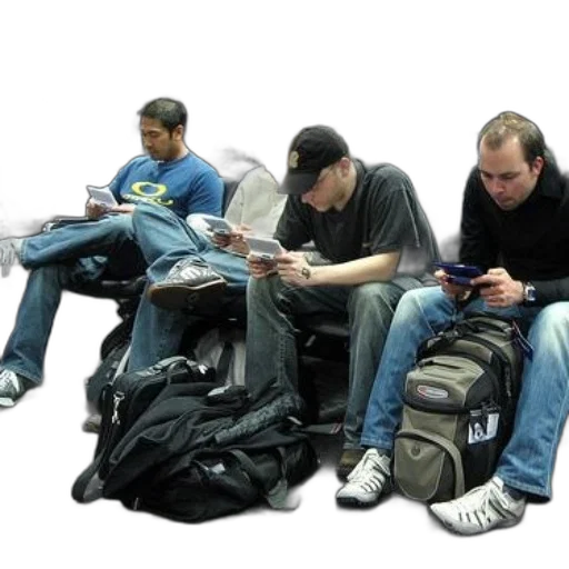 concept art, group, men, sitting transparent PNG cut-out