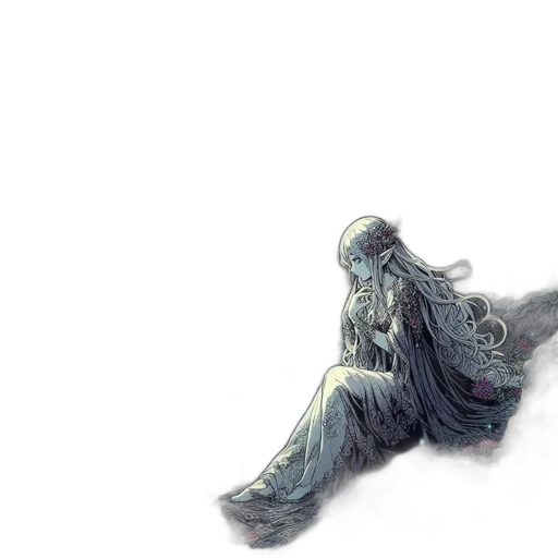 hair, creature, dress, mask transparent PNG cut-out