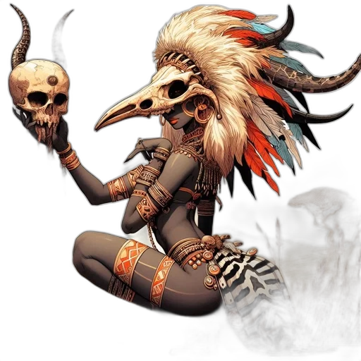 mask, staff, concept art, fantasy art transparent PNG cut-out