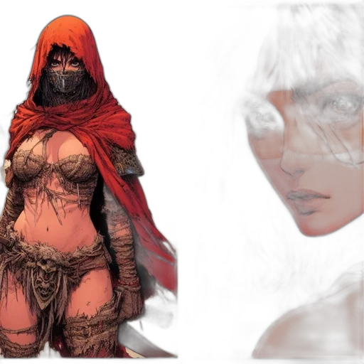 concept art, fantasy art, comic book art, 3d render transparent PNG cut-out