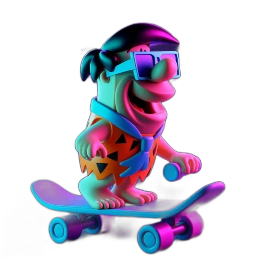 creature, animal, 3d render, vaporwave transparent PNG cut-out